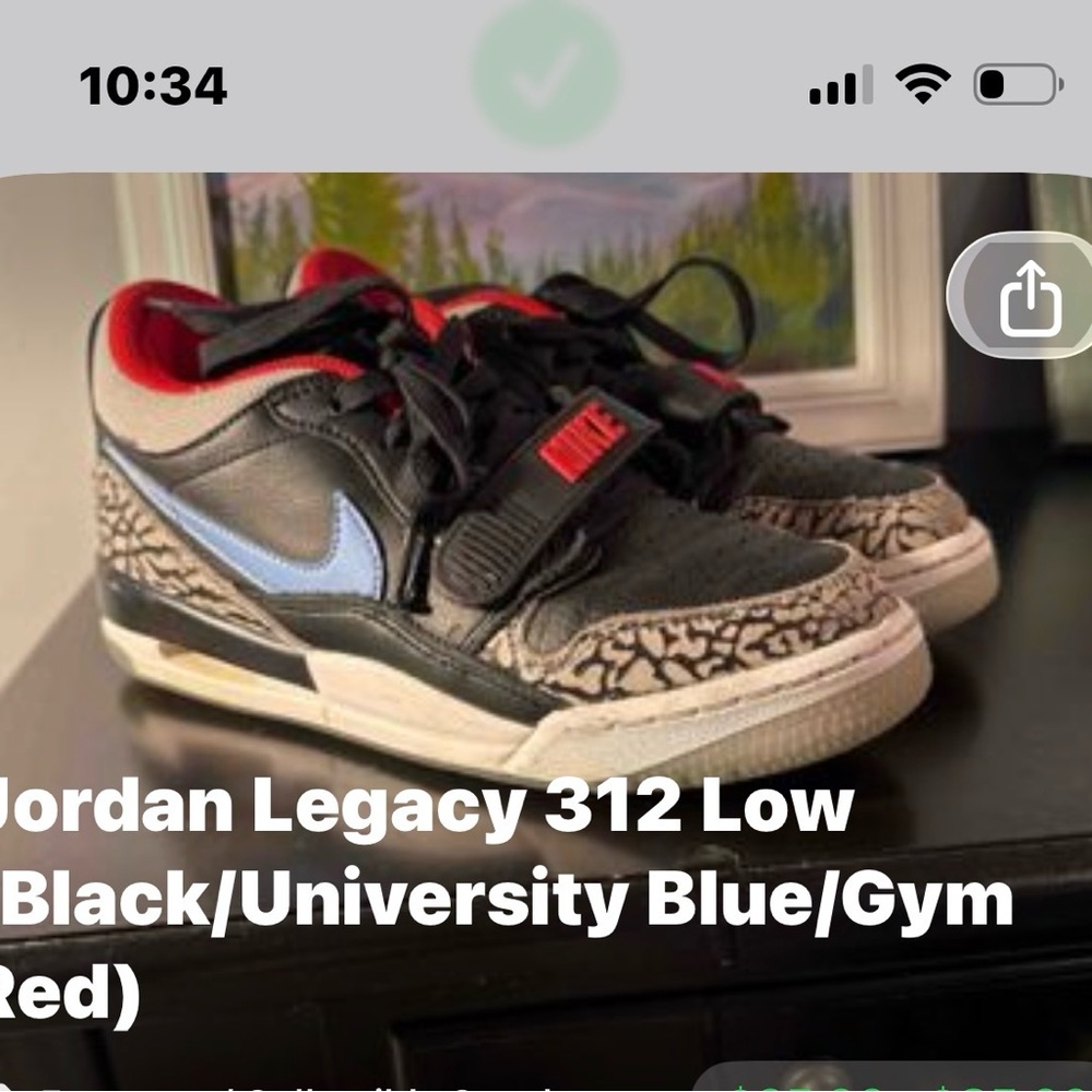 Nike Jordan Legacy 312 Low Kids Shoes Black University Blue / Gym Red size 5.5 Y